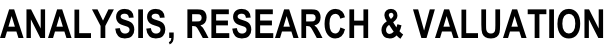 Analysis, Research & Valuation